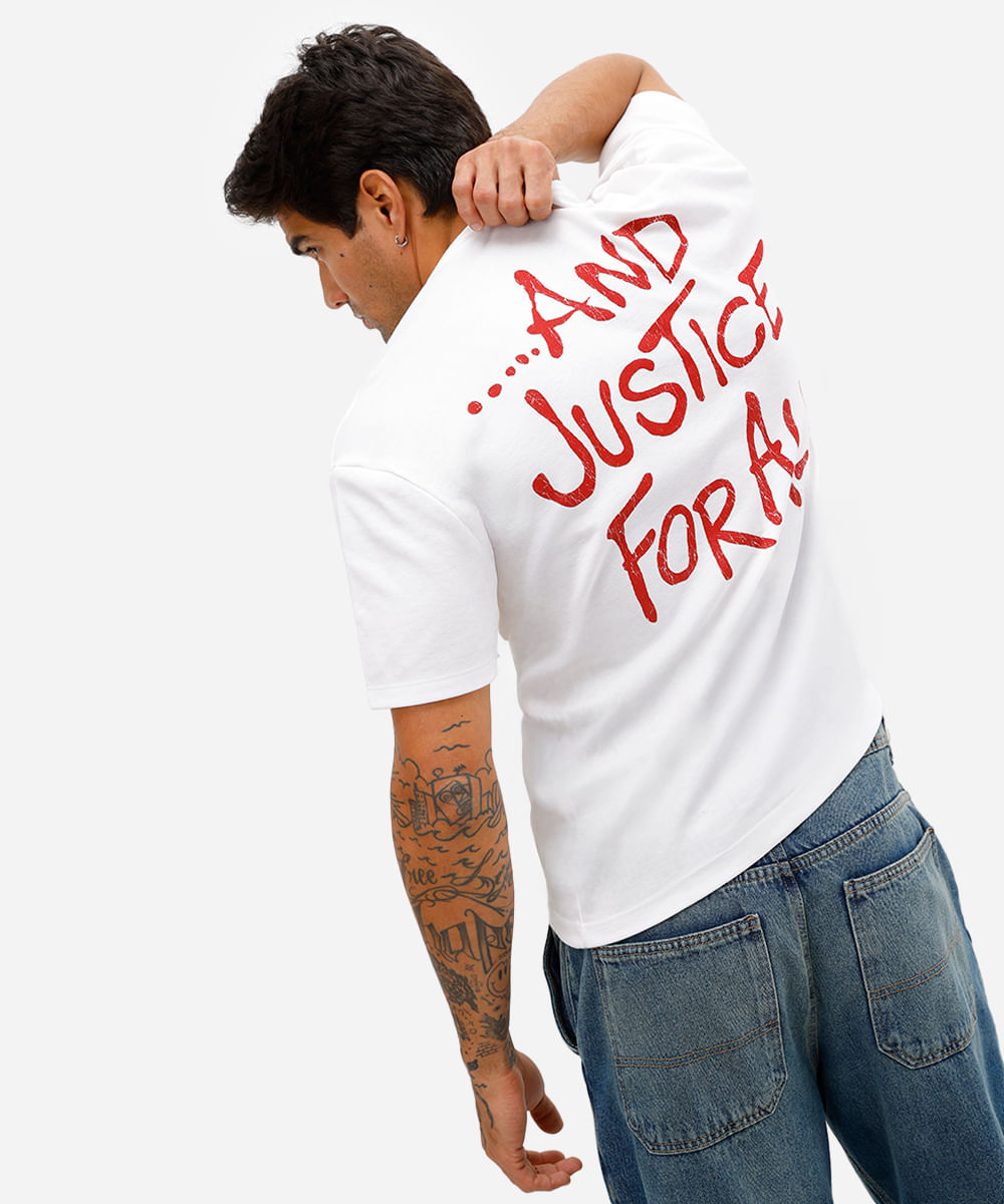 camiseta masculina manga curta metallica off white