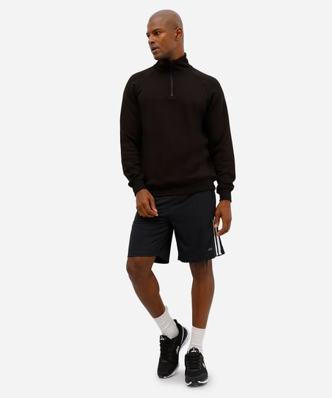bermuda esportiva masculina texturizada com listras preta