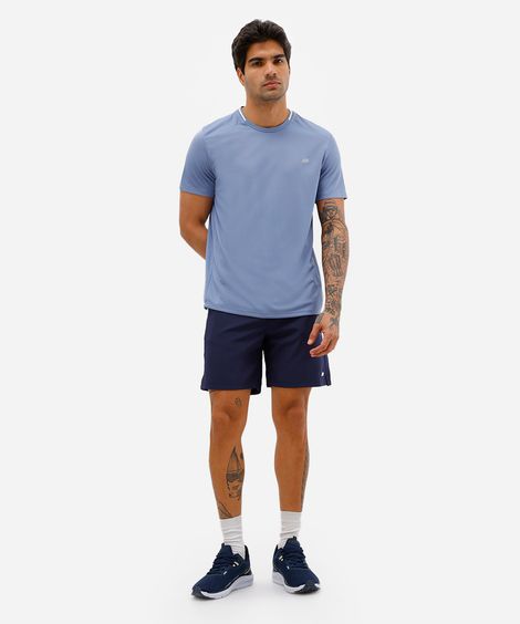 short masculino com recorte esportivo azul