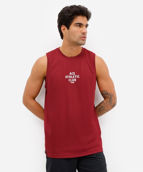 regata esportiva masculina estampada texturizada vinho