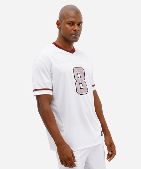 camiseta masculina esportiva ace gola v texturizada branca