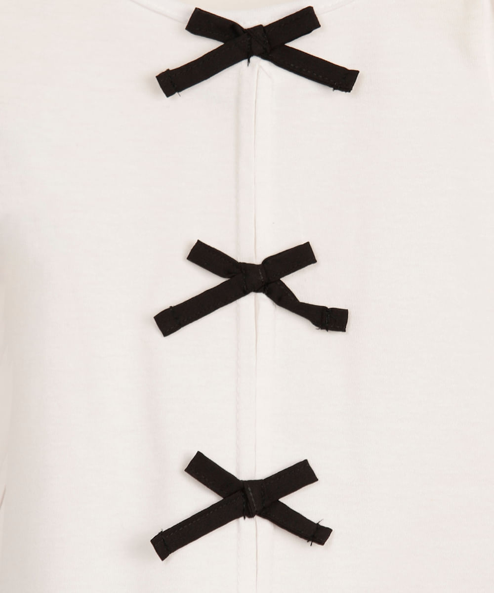 blusa infantil de algodão com laços off white