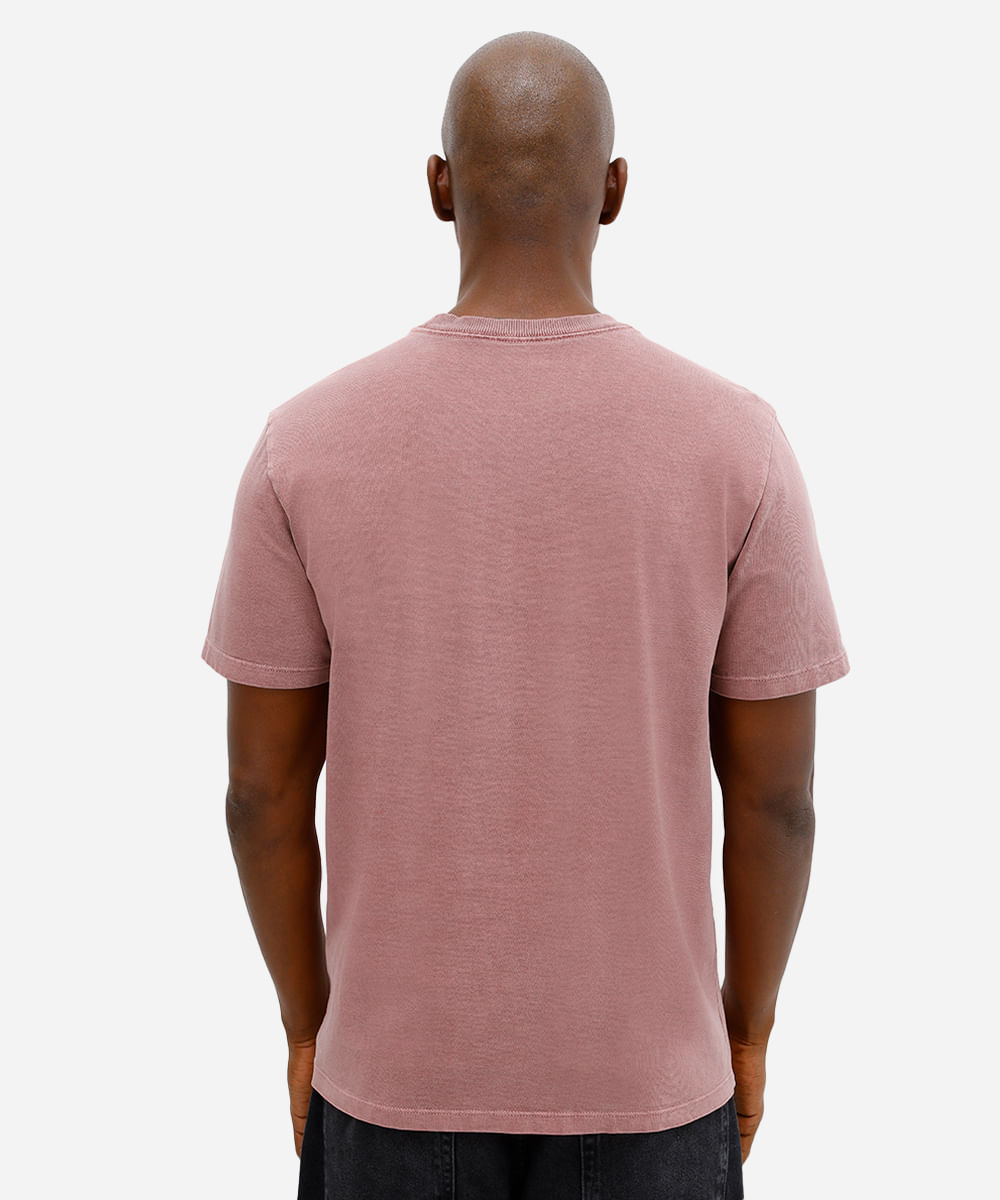 camiseta masculina de algodão explore estonada rosa