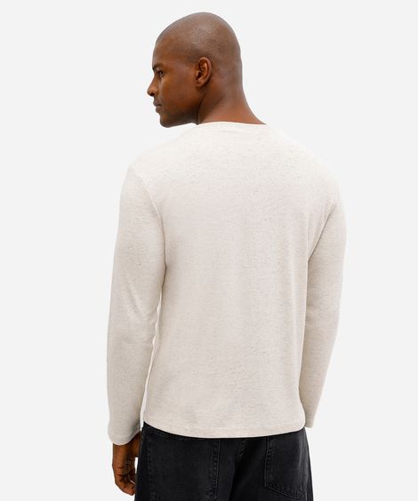 camiseta masculina manga longa estampada off white