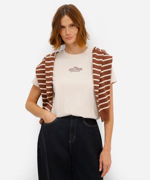 camiseta feminina de algodão harry potter bege