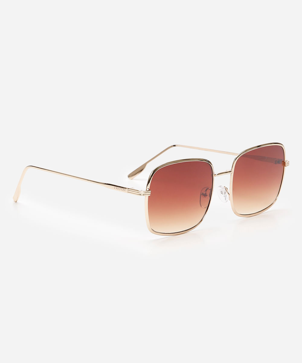 óculos de sol quadrado triton dourado