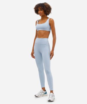 calça legging feminina com bolsos esportiva ace azul