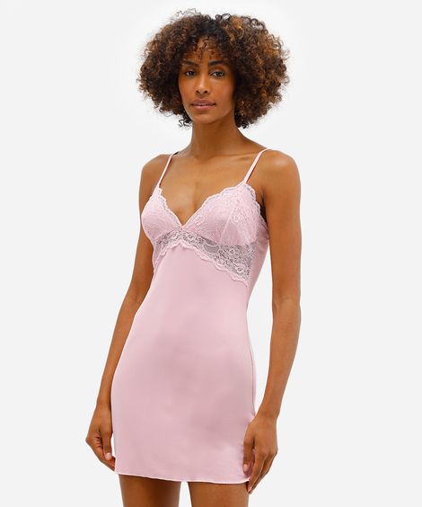 camisola feminina com renda alças finas rosa