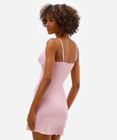 camisola feminina com renda alças finas rosa
