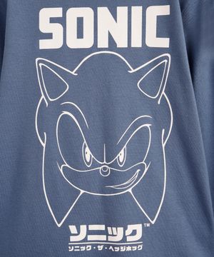 pijama longo infantil de algodão sonic azul