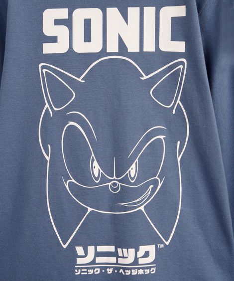pijama longo infantil de algodão sonic azul