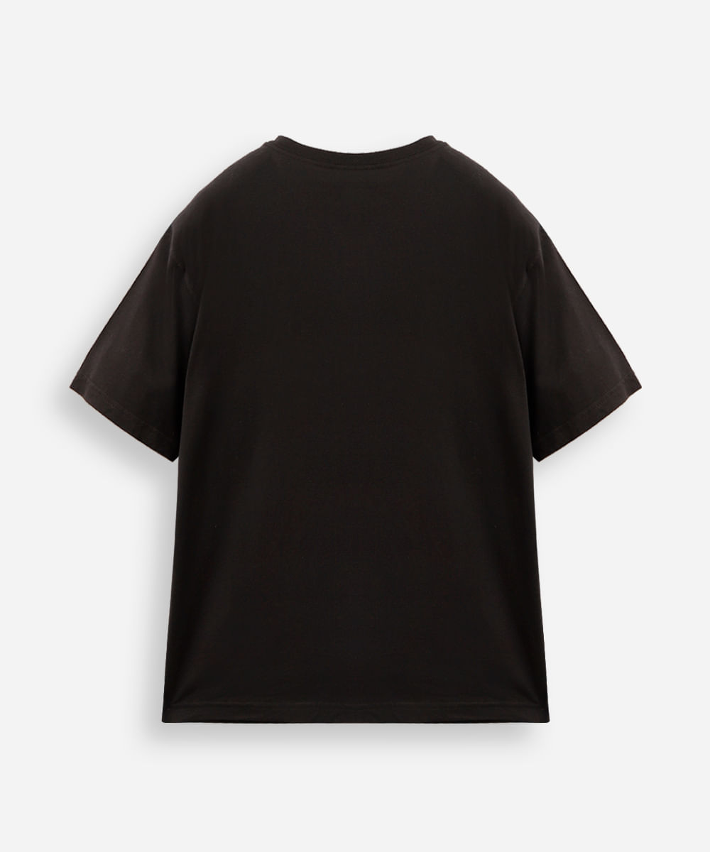 camiseta oversized juvenil de algodão urban preta