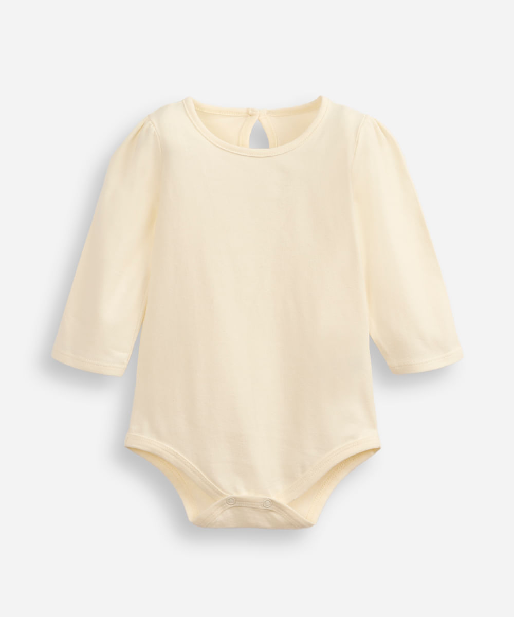 salopete de algodão infantil com body gatinha bege