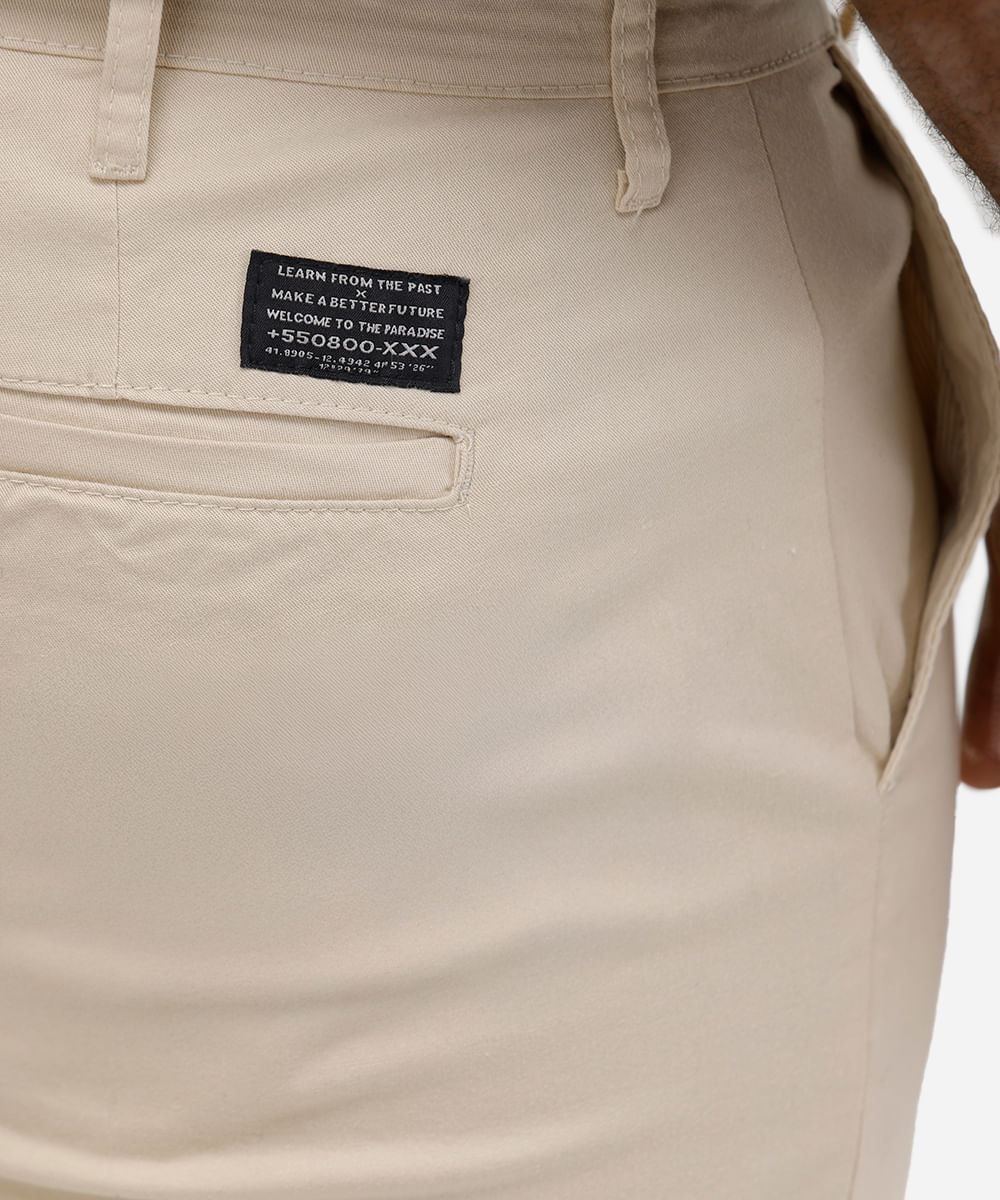 calça carrot masculina de sarja plus size bege
