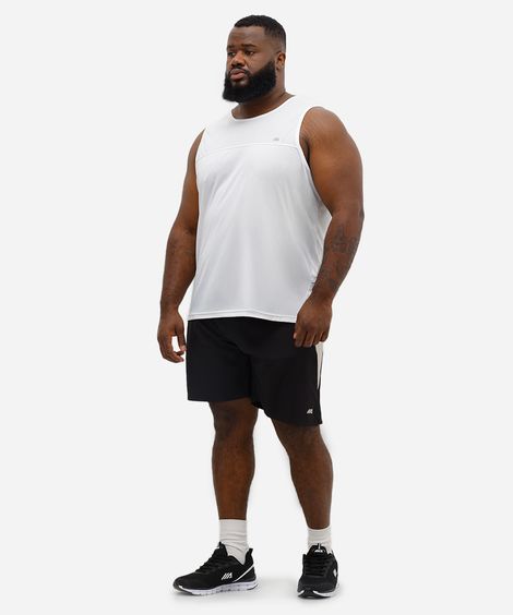 short cós elástico plus size esportivo bege