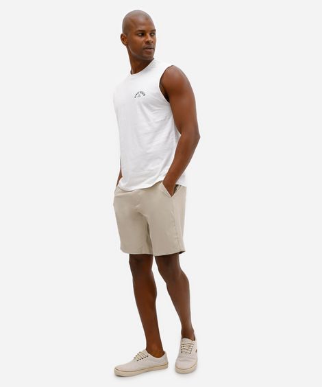 short boardshort masculino cós elástico bege