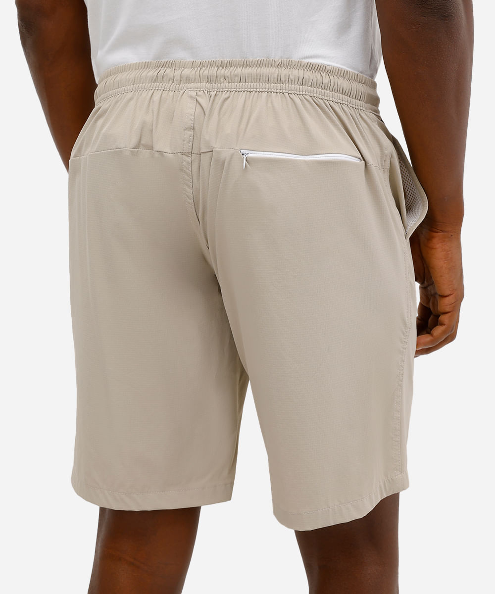 short boardshort masculino cós elástico bege