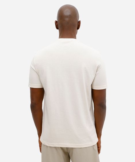 camiseta masculina de algodão estampada bege