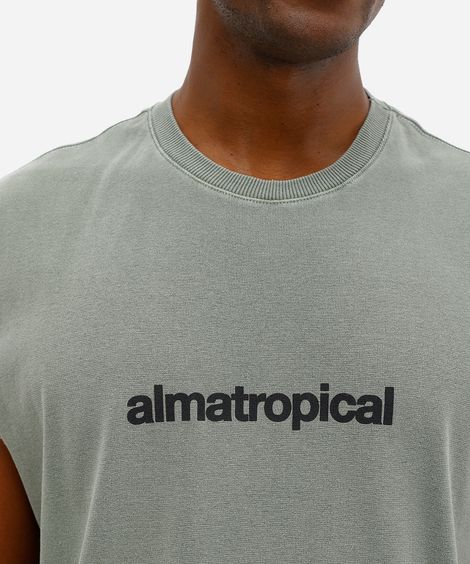 regata machão masculina de algodão estampada verde