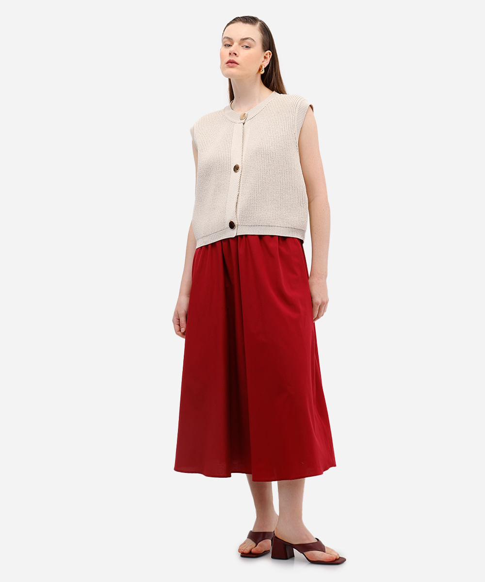 colete feminino de tricot bege
