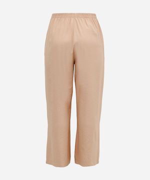 calça de alfaiataria feminina com pregas plus size bege
