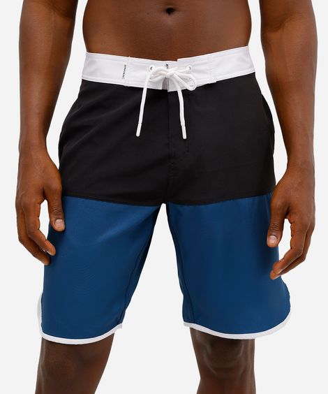 short boardshort masculino com recorte preto