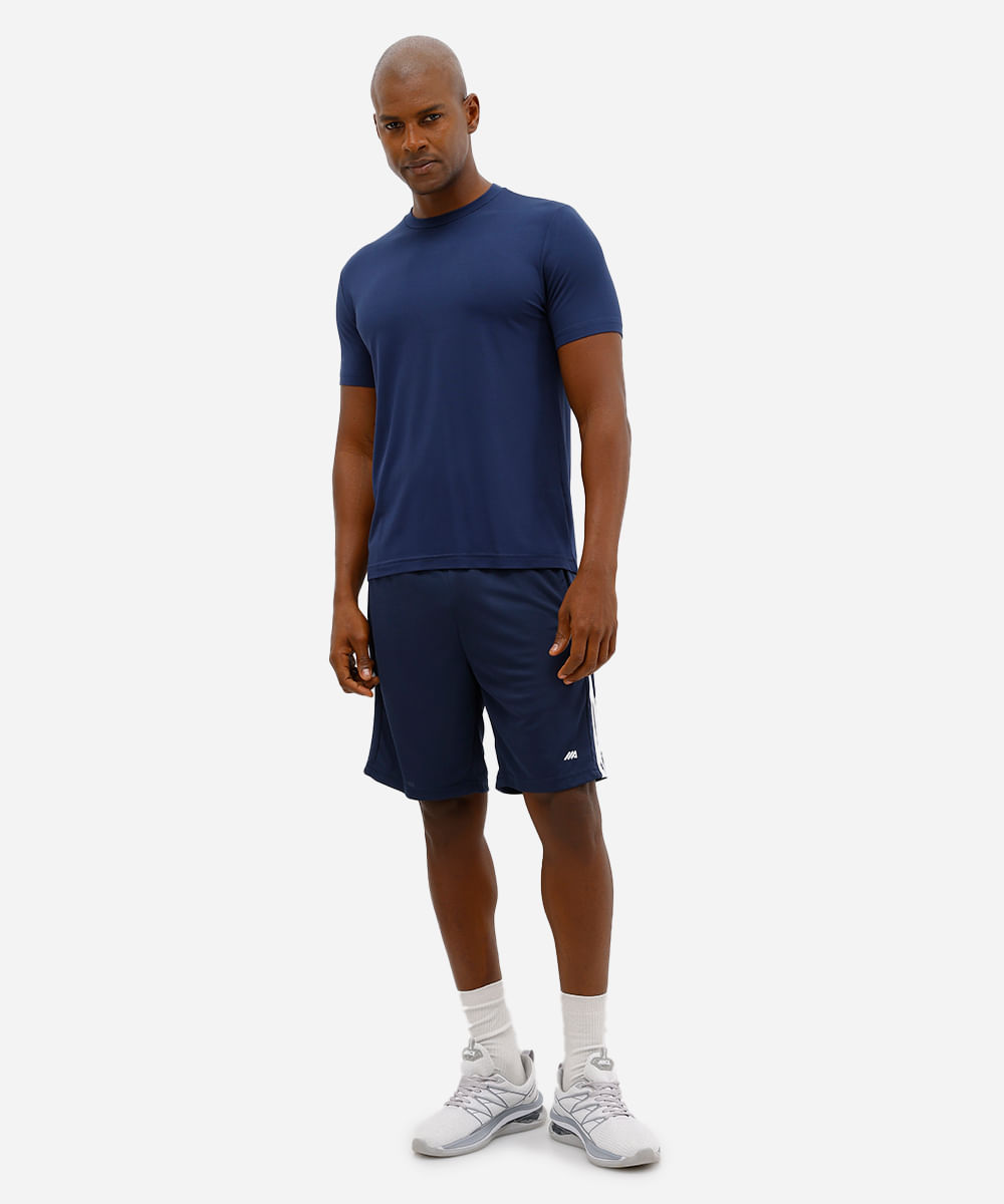 camiseta esportiva masculina de viscose azul
