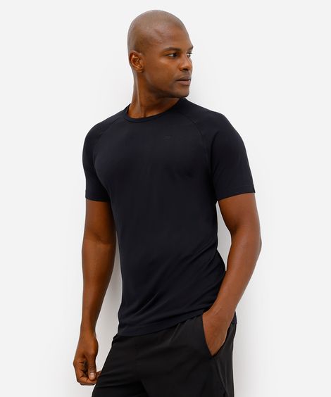 camiseta esportiva masculina texturizada preta