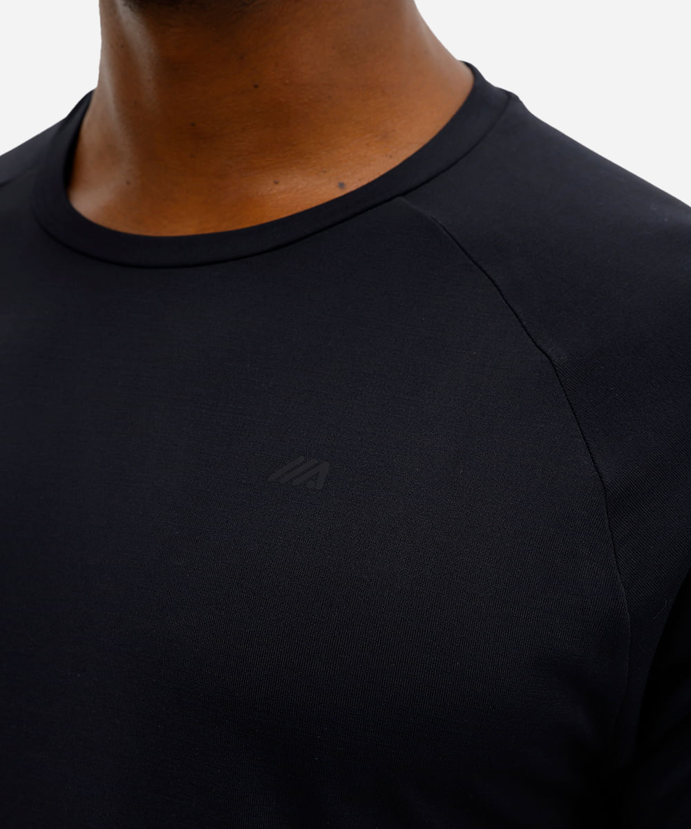 camiseta masculina esportiva ace texturizada preta