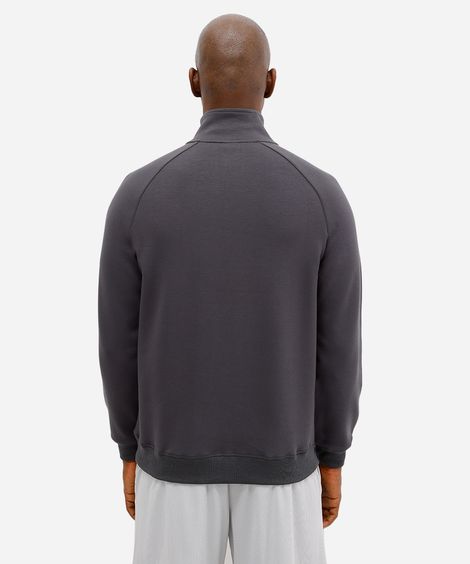 blusão masculino esportivo ace gola alta com zíper cinza