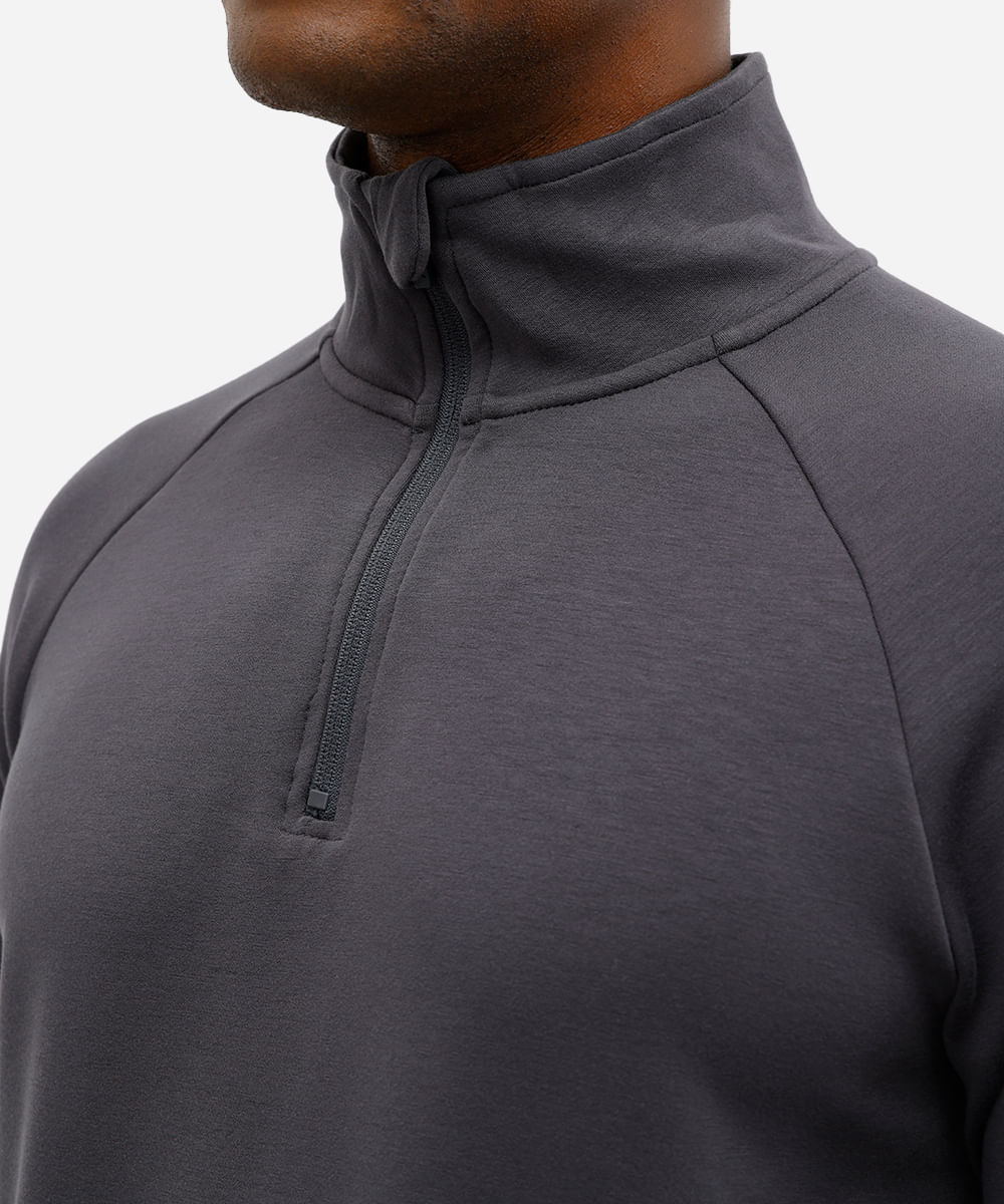 blusão masculino esportivo gola alta com zíper cinza
