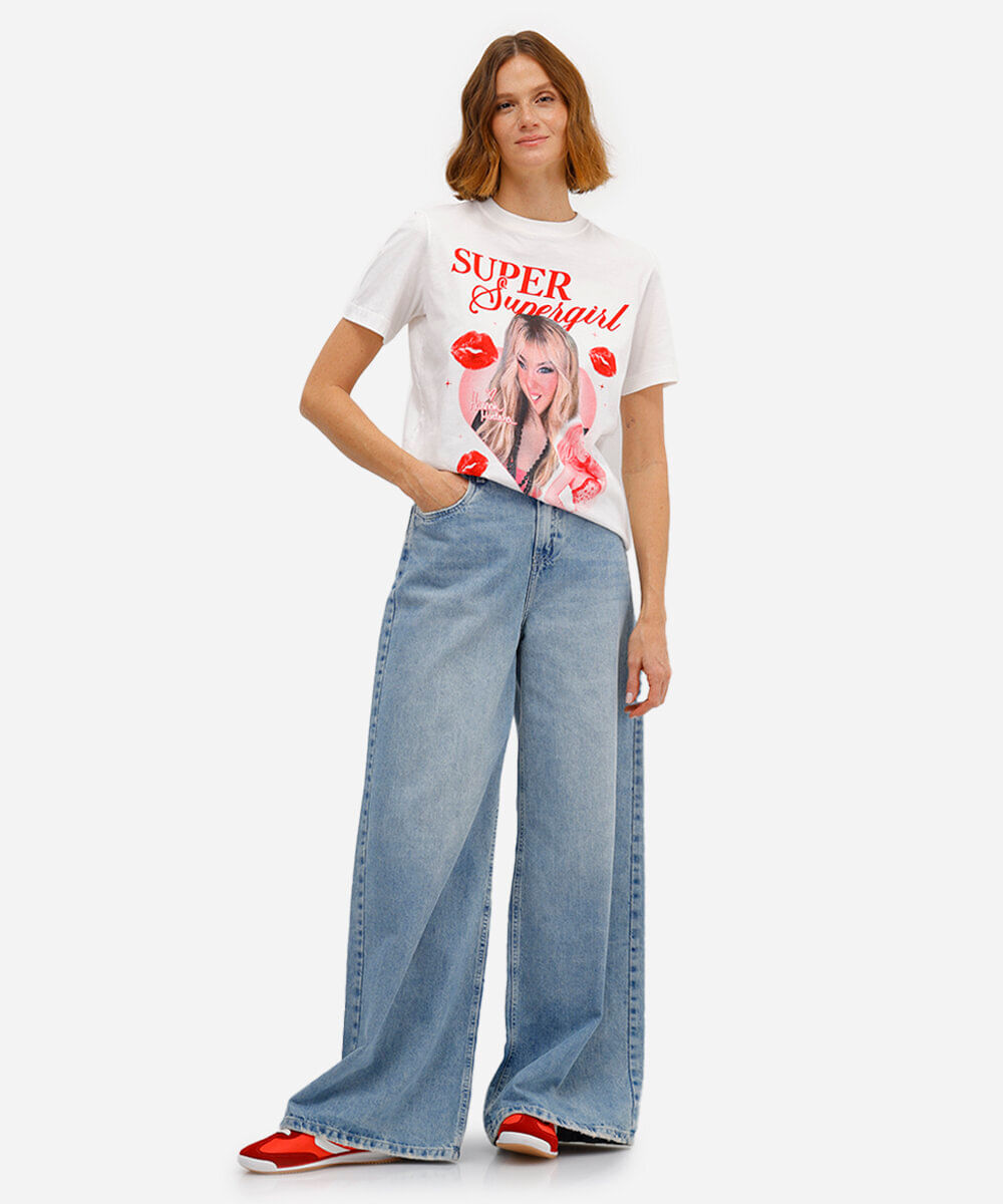 camiseta feminina de algodão hannah montana off white
