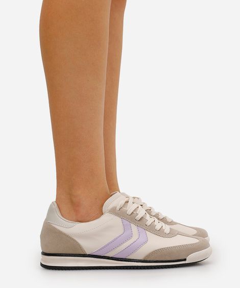 tênis casual com recortes bicolor ace off white