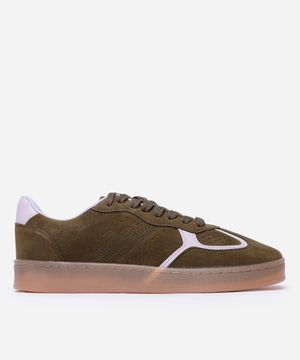tênis casual feminino com recortes verde
