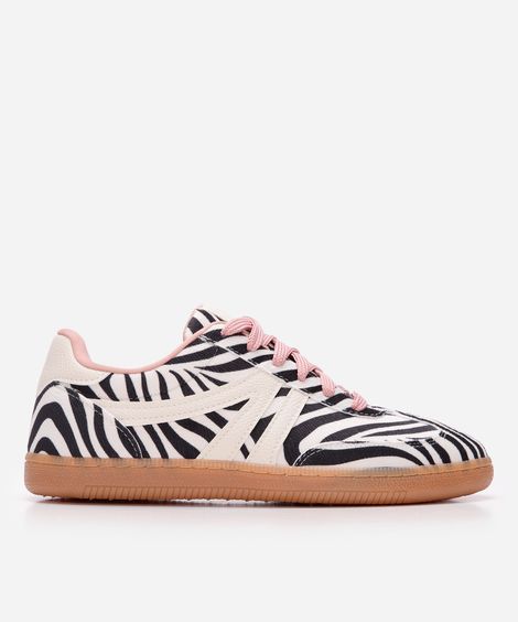tênis bossa com recortes animal print colorido