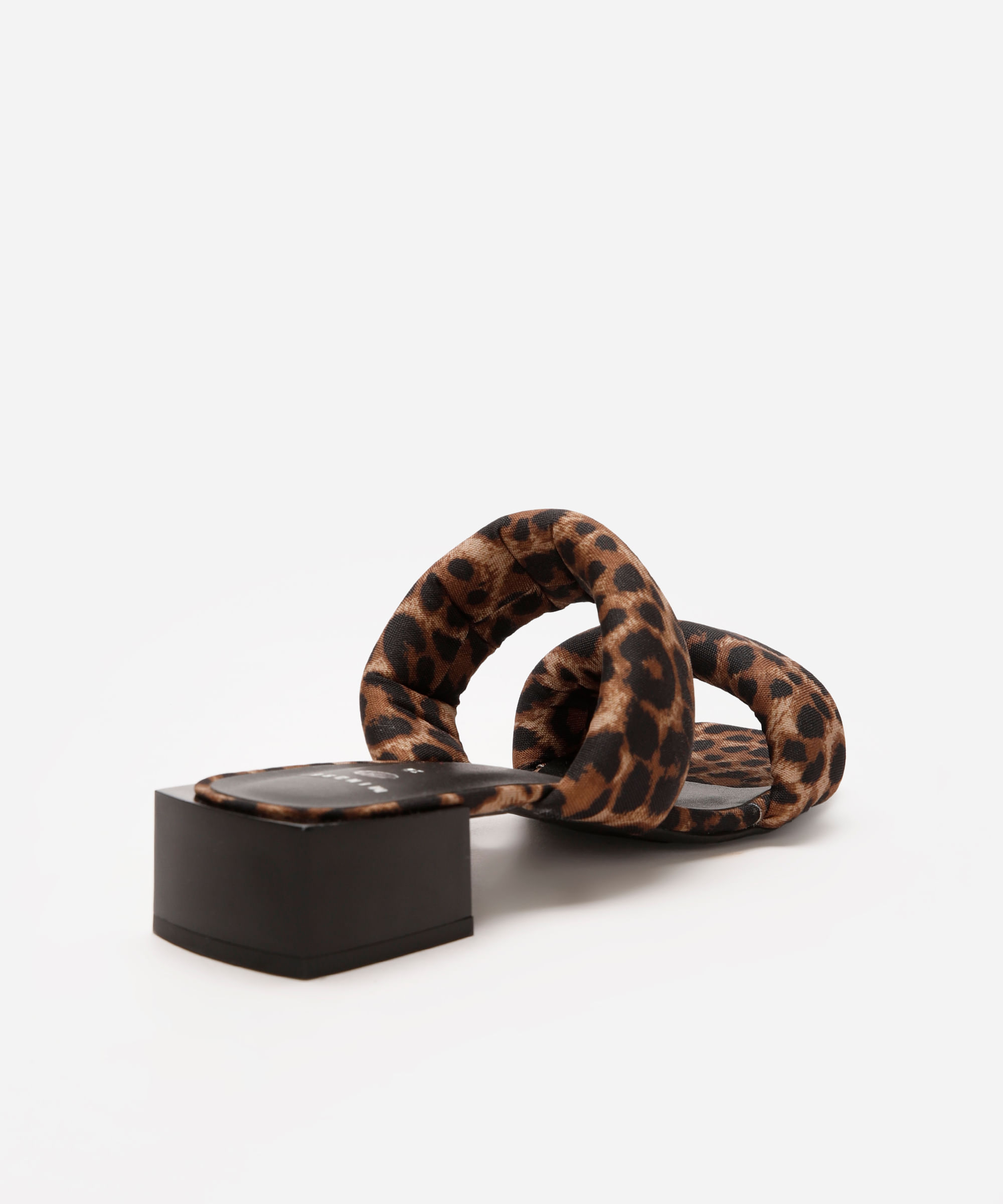 tamanco puffer animal print mindset bege