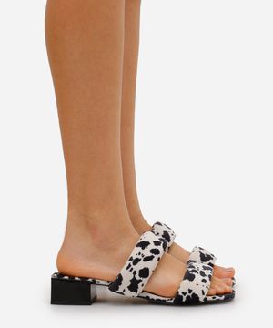tamanco puffer animal print mindset preto