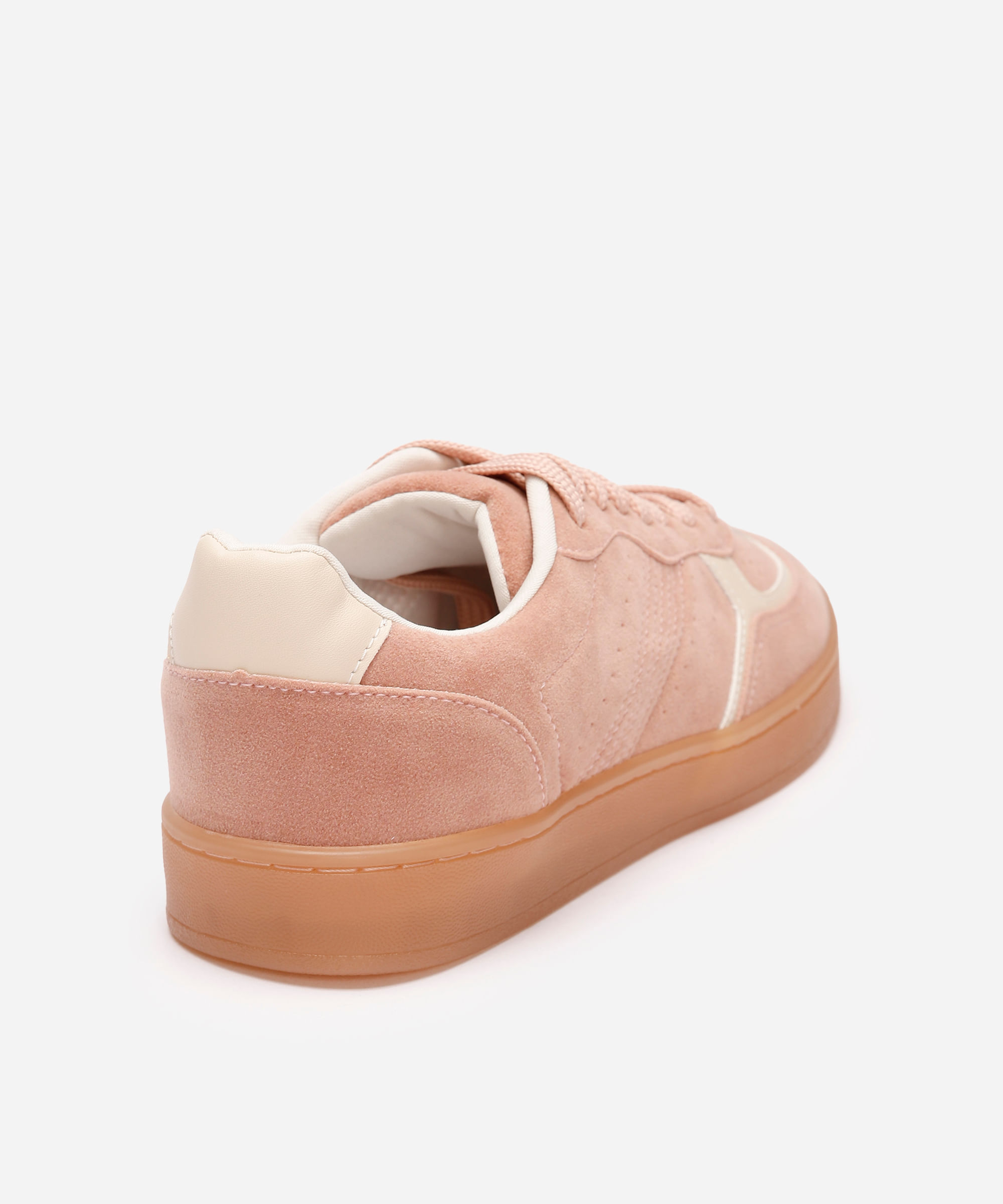 tênis casual feminino com recortes rosa