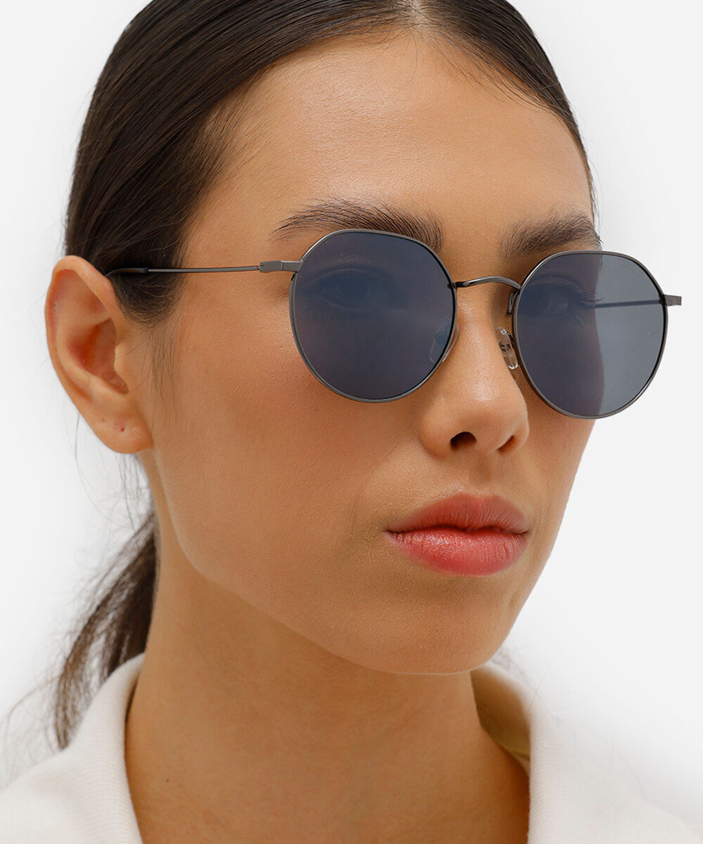 óculos de sol redondo triton unissex cinza