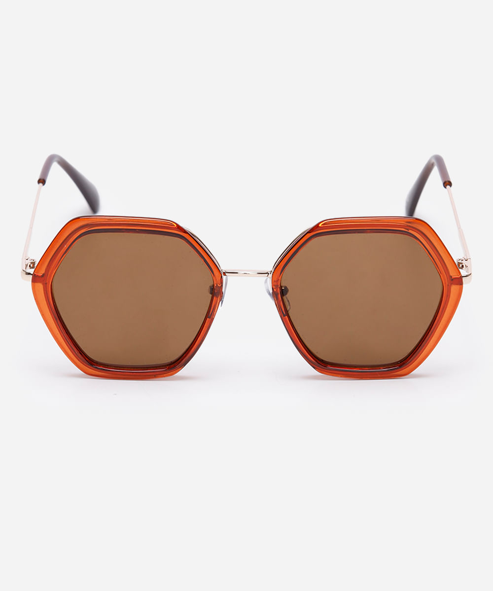 óculos de sol redondo triton dourado