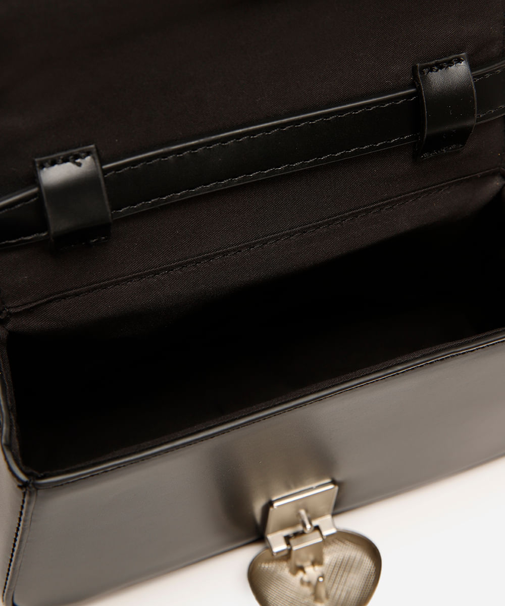 bolsa transversal estruturada preta