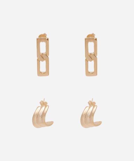 kit de brinco feminino vintage minimal dourado