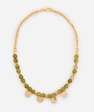 colar com missangas dourado