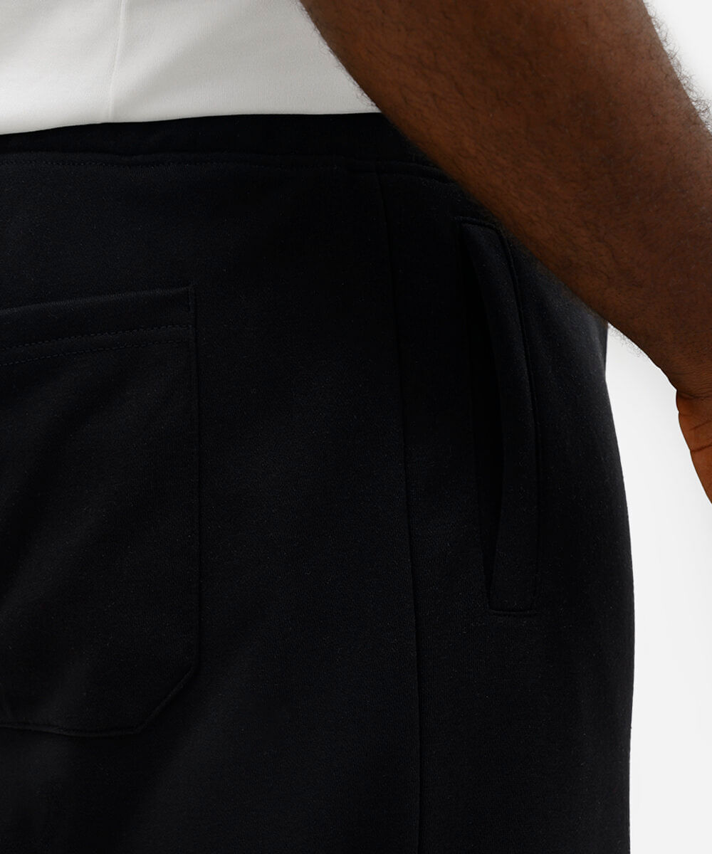 calça jogger masculina de moletom básica plus size preta