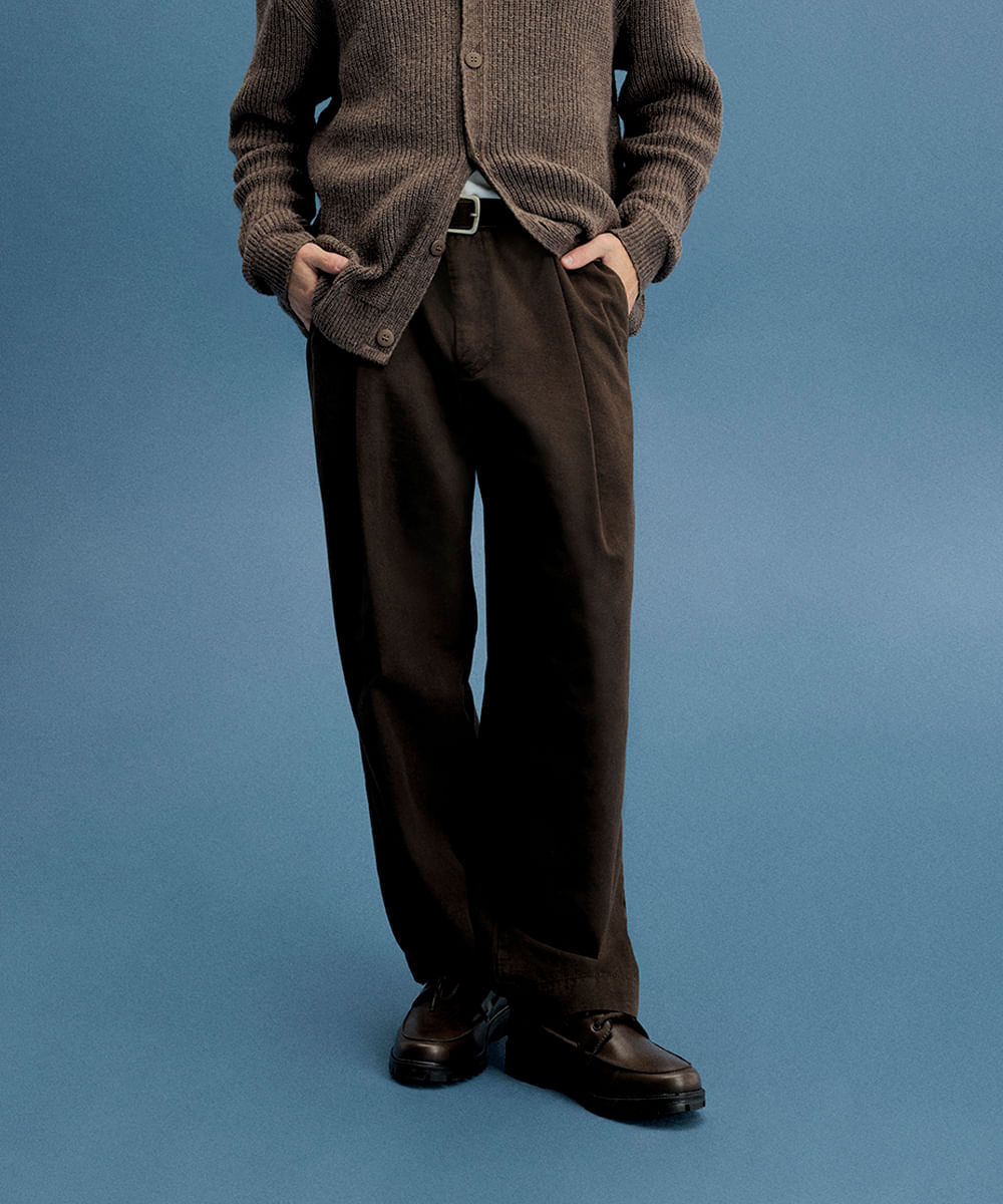 calça baggy masculina de alfaiataria marrom