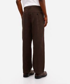 calça baggy masculina de alfaiataria marrom