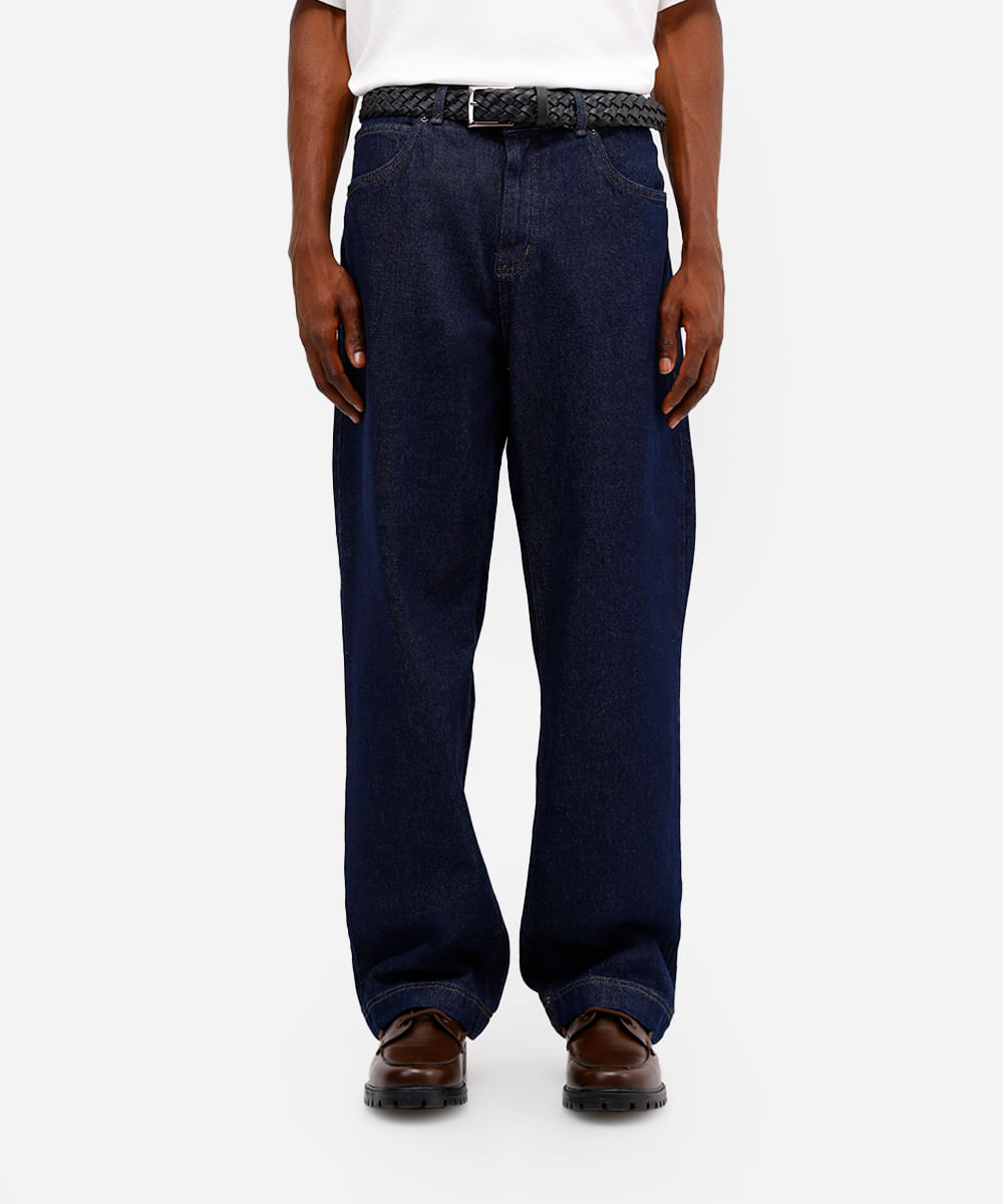 calça baggy masculina jeans azul