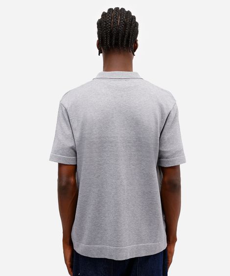 camisa manga curta comfort fit com textura cinza