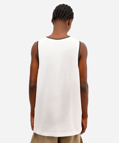 regata de algodão texturizada athletic club bicolor off white