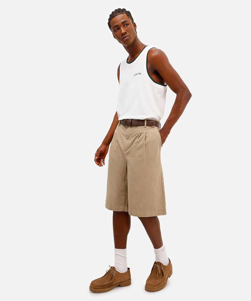 regata de algodão texturizada athletic club bicolor off white